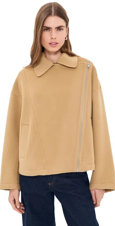 Iro Jijy Asymmetric-zip Oversized Jacket In Yellow