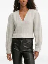 Iro Jilla V-neck Textured Blouse In Gray