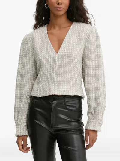 Iro Jilla V-neck Textured Blouse In Gray