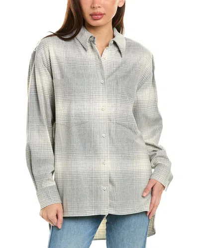 Iro Joye Studded Checked Flannel Shirt In Grey