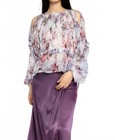 Iro Jozefa Shoulder Cut-out Blouse In Lilac Multi In Purple
