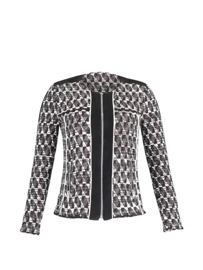 Pre-owned Iro Kamber Tweed Weave Jacket In White