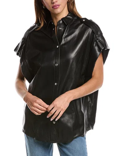 Iro Kendo Leather Shirt In Black