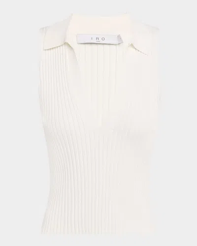 Iro Kenzie Sleeveless Ribbed Top In White