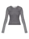Iro Kerria Lurex Ribbed Top In Gray