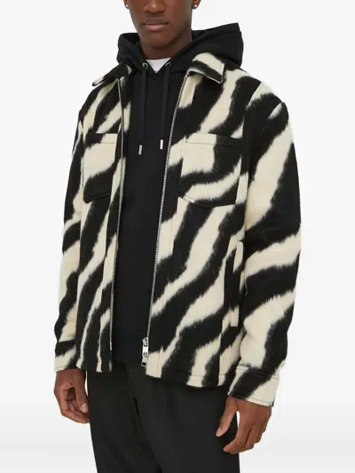 Iro Khleef Zebra-print Zip-up Shirt Jacket In Black