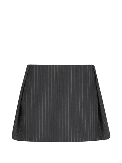 Iro Kimy Pinstripe-pattern Pleated Mini Skirt In Gray
