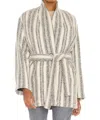 Iro Kiraz Striped Brushed Tweed Coat In Beige
