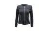 Iro Knit Jacket With Leather Trim In Black Cotton In Black