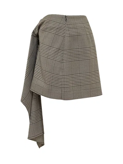Iro Kobie Check Skirt In Mixed Brown Check