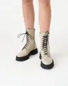 IRO KOSMIC LACE-UP LEATHER BOOTS IN BEIGE