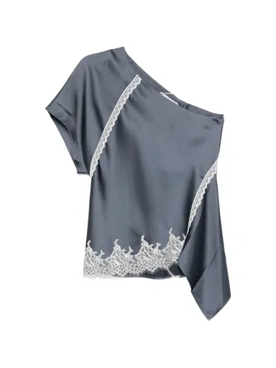 Iro Lace Asymmetric Top In Blue