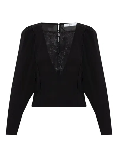 Iro Lace-panelled Blouse In Black