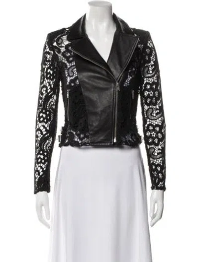 Pre-owned Iro Lace Pattern Biker Jacket In Gray