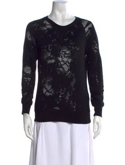 Pre-owned Iro Lace Pattern Crew Neck Sweater In Black