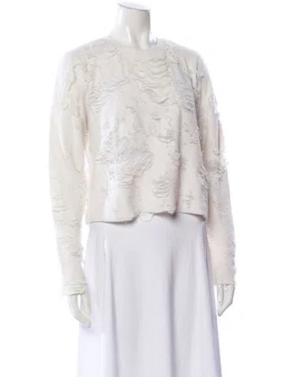 Pre-owned Iro Lace Pattern Crew Neck Sweater In Neutral