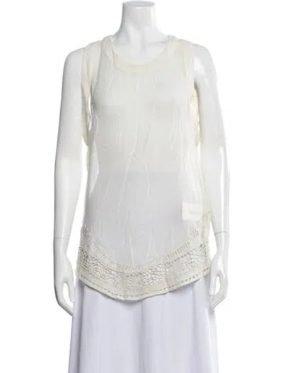 Pre-owned Iro Lace Pattern Crew Neck Top In Neutral