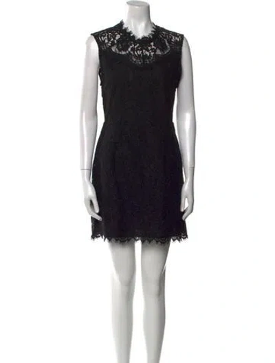 Pre-owned Iro Lace Pattern Mini Dress In Black