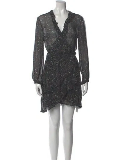 Pre-owned Iro Lace Pattern Mini Dress In Black