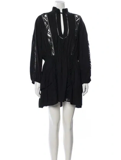 Pre-owned Iro Lace Pattern Mini Dress In Black