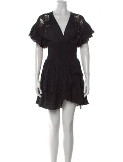 Pre-owned Iro Lace Pattern Mini Dress In Black