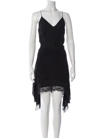 Pre-owned Iro Lace Pattern Mini Dress In Black