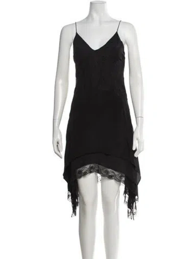 Pre-owned Iro Lace Pattern Mini Dress In Black