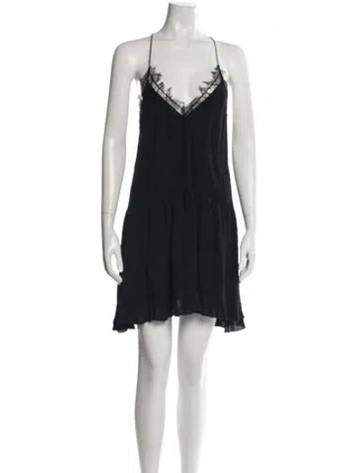 Pre-owned Iro Lace Pattern Mini Dress In Black