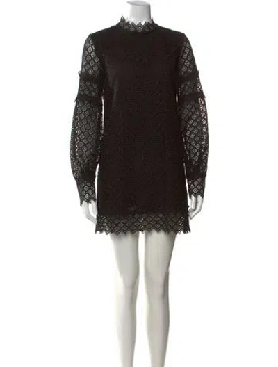 Pre-owned Iro Lace Pattern Mini Dress In Black