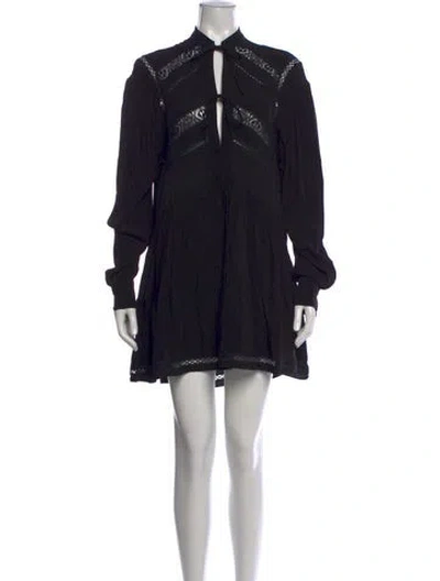 Pre-owned Iro Lace Pattern Mini Dress In Black