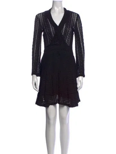 Pre-owned Iro Lace Pattern Mini Dress In Black
