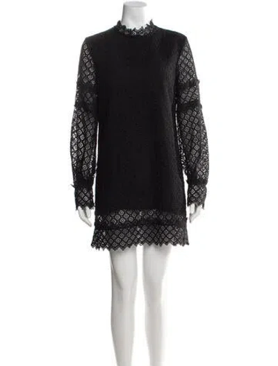 Pre-owned Iro Lace Pattern Mini Dress In Black