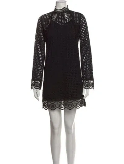 Pre-owned Iro Lace Pattern Mini Dress In Black