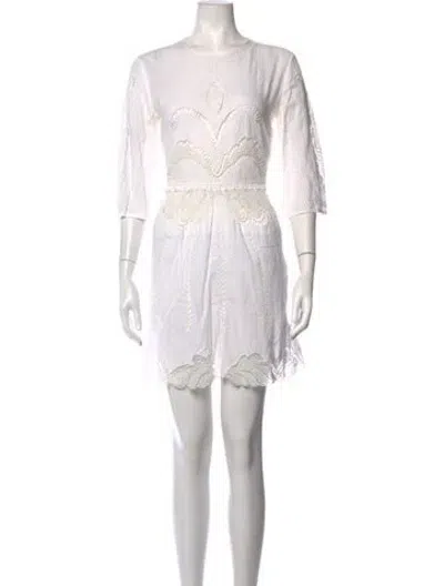 Pre-owned Iro Lace Pattern Mini Dress In Neutrals