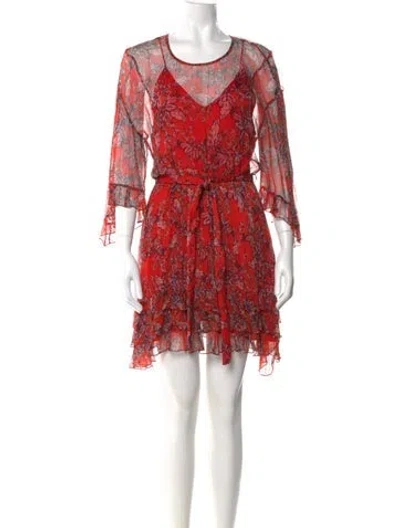 Pre-owned Iro Lace Pattern Mini Dress In Red