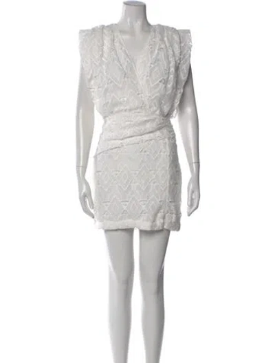 Pre-owned Iro Lace Pattern Mini Dress In White