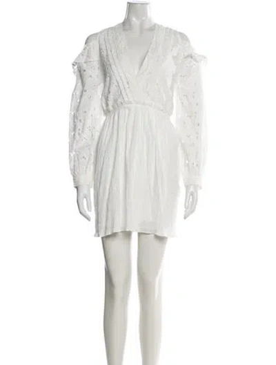 Pre-owned Iro Lace Pattern Mini Dress In White