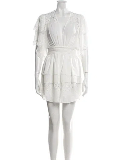 Pre-owned Iro Lace Pattern Mini Dress In White