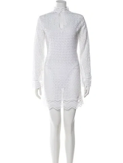 Pre-owned Iro Lace Pattern Mini Dress In White