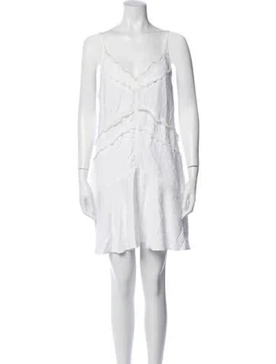Pre-owned Iro Lace Pattern Mini Dress In White