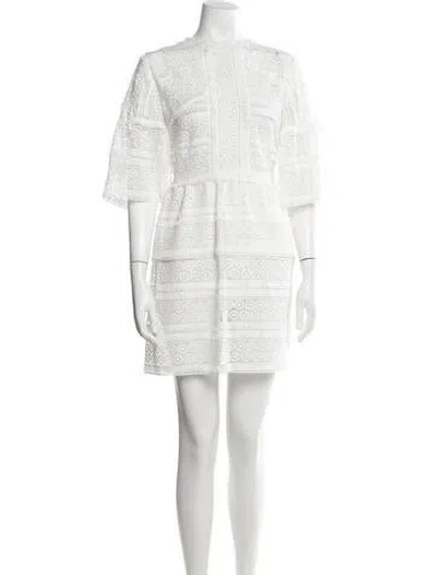 Pre-owned Iro Lace Pattern Mini Dress In White