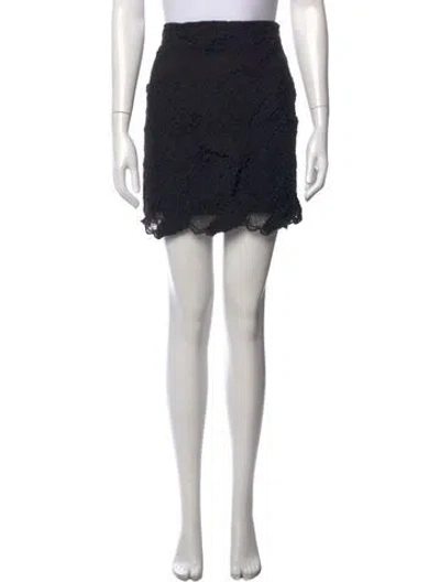 Pre-owned Iro Lace Pattern Mini Skirt In Black