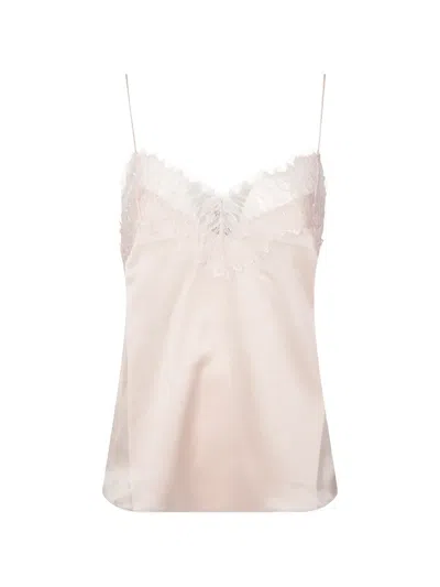 Iro Lace V-neck Blouse In Pink