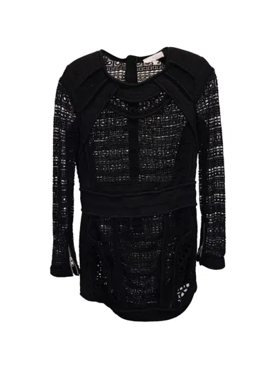 Pre-owned Iro Lace Zip-fastening Mini Dress In Black