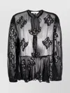 IRO LALIA BLOUSE WITH CUT-OUT DETAILING AND FLORAL PATTERN