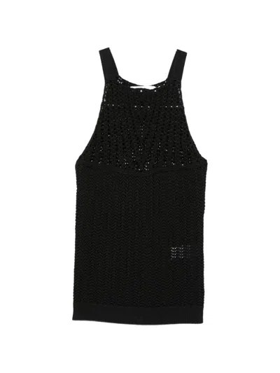 Iro Lalita Open-knit Tank Top In Black