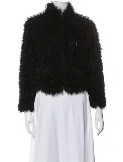 Pre-owned Iro Lamb Fur Faux Fur Jacket In Black
