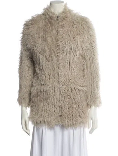 Pre-owned Iro Lamb Fur Fur Jacket In Neutral