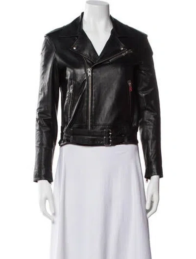 Pre-owned Iro Lamb Leather Biker Jacket In Black