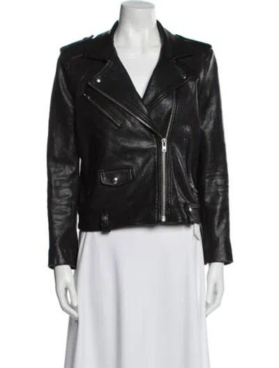 Pre-owned Iro Lamb Leather Biker Jacket In Black